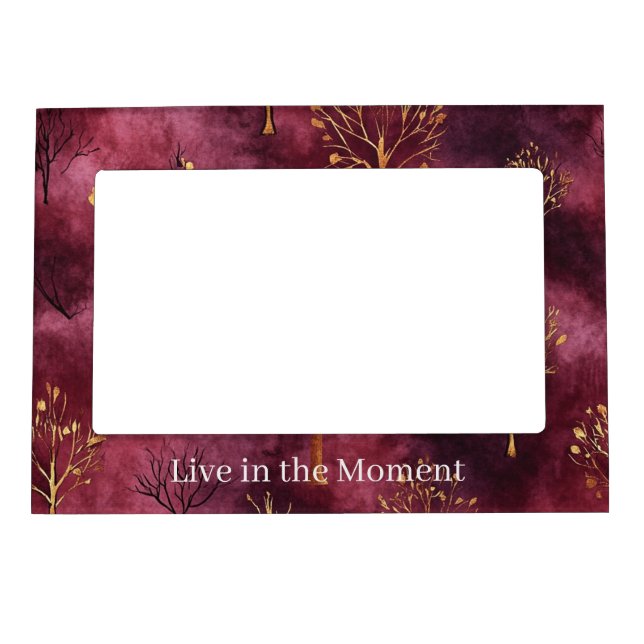 Burgundy Gold Trees Magnetic Frame (Front)