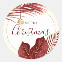 Burgundy &amp; Gold Tropical Christmas Envelope Seals