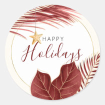 Burgundy &amp; Gold Tropical Holiday Envelope Seals
