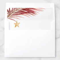 Burgundy Gold Tropical Watercolor Starfish Holiday Envelope Liner