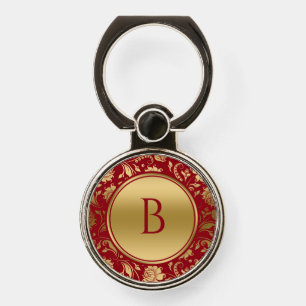 Burgundy & Gold Vintage Damasks Phone Ring Stand