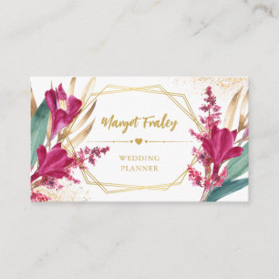Burgundy & Gold   Wedding Planner Business Card