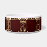 Burgundy Golden Flowers Ceramic Pet Bowl<br><div class="desc">Beautiful Burgundy Golden Flowers Ceramic Pet Bowl</div>