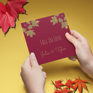 Burgundy Golden maple leaves - Fall in love