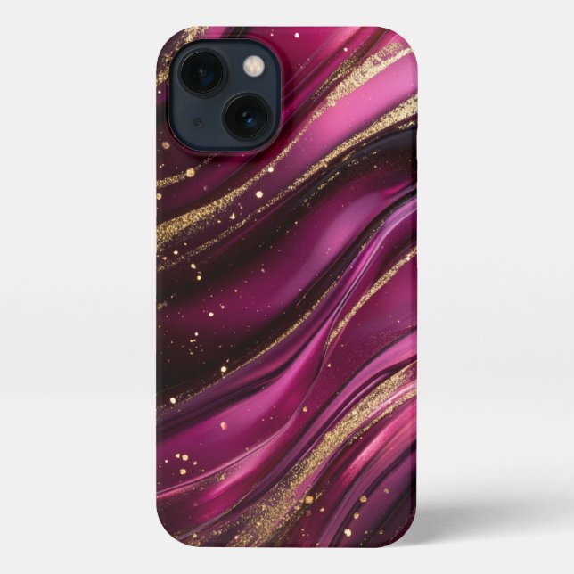 burgundy golden phone case (Back)