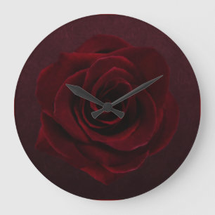 Burgundy Gothic Rose Large Clock