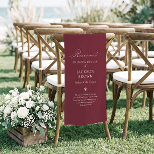 Burgundy Graceful Reserved Seat In Loving Memory Banner