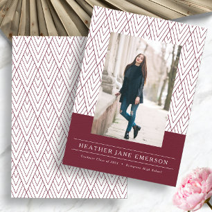 Burgundy Graduation Announcement