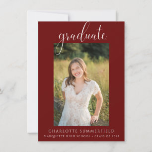 Burgundy Graduation Party Invitation