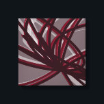 Burgundy & Gray Abstract Ribbons | Shadows & Light Canvas Print<br><div class="desc">Stylish, modern burgundy and gray design featuring abstract ribbons in shadows and light. You can customize by changing the background color and/or line color. Select 'customize' and navigate to the layers section to view the image(s) and change the background color or the line border color to personalize your design to...</div>