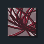 Burgundy & Gray Abstract Ribbons | Shadows & Light Canvas Print<br><div class="desc">Stylish, modern burgundy and gray design featuring abstract ribbons in shadows and light. You can customize by changing the background color and/or line color. Select 'customize' and navigate to the layers section to view the image(s) and change the background color or the line border color to personalize your design to...</div>