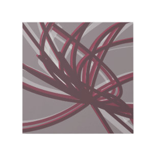 Burgundy & Gray Abstract Ribbons   Shadows & Light Gallery Wrap