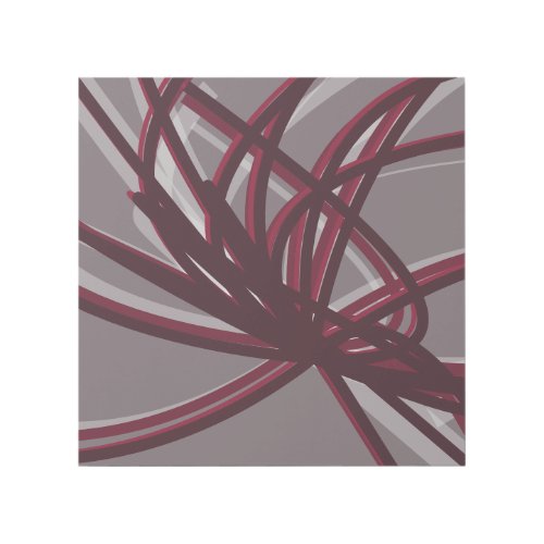 Burgundy  Gray Abstract Ribbons  Shadows  Light Gallery Wrap