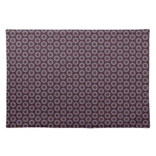 Burgundy & Gray Floral Quilt Cloth Placemat
