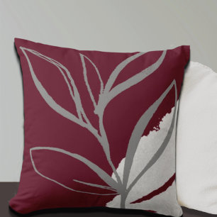Gray and burgundy pillows outlet