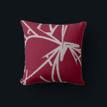 Burgundy & Gray Modern Elegant Abstract Bamboo Throw Pillow<br><div class="desc">Modern throw pillow features an elegant abstract linear composition in burgundy and gray. Inspired by bamboo, this modern decorative pillow with its grey design on a burgundy wine background is bound to add a touch of an artistic flare to any modern room's decor. The artistic design on both sides is...</div>