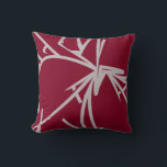 Burgundy & Gray Modern Elegant Abstract Bamboo Throw Pillow<br><div class="desc">Modern throw pillow features an elegant abstract linear composition in burgundy and gray. Inspired by bamboo, this modern decorative pillow with its grey design on a burgundy wine background is bound to add a touch of an artistic flare to any modern room's decor. The artistic design on both sides is...</div>