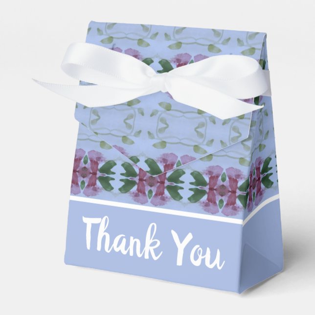 Burgundy Green and Blue Favor Boxes (Front Side)