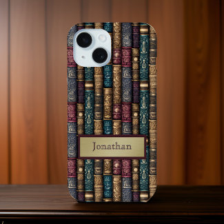 Burgundy Green Antique Book Covers Gold Monogram