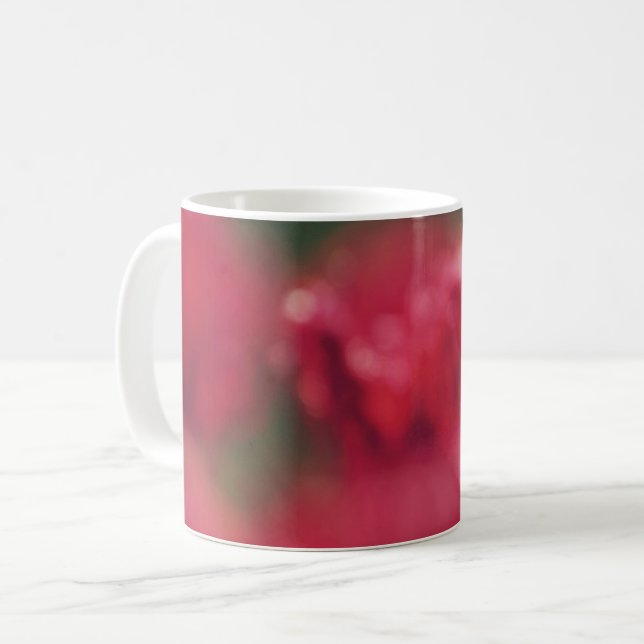 Burgundy, green, fuchsia, red abstract art mug (Front Left)