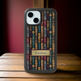 Burgundy Green Gold Antique Book Covers Monogram