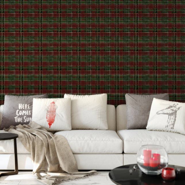 Burgundy Green Plaid Christmas Holiday Wallpaper (Burgundy Green Plaid Christmas Holiday Wallpaper)