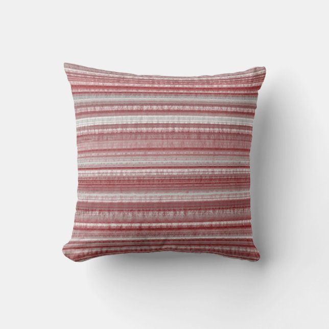 burgundy grey stripes ash maroon pattern throw pillow (Front)