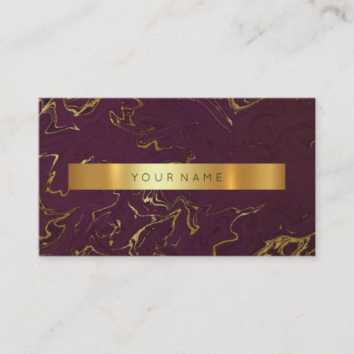 Burgundy Grungy Gold Marble Vip Business Card