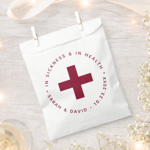 Burgundy Hangover Kit In Sickness and in Health Favor Bag