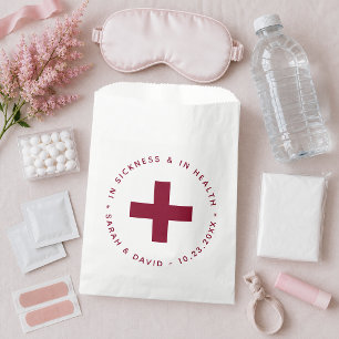 Burgundy Hangover Kit In Sickness and in Health Favor Bag