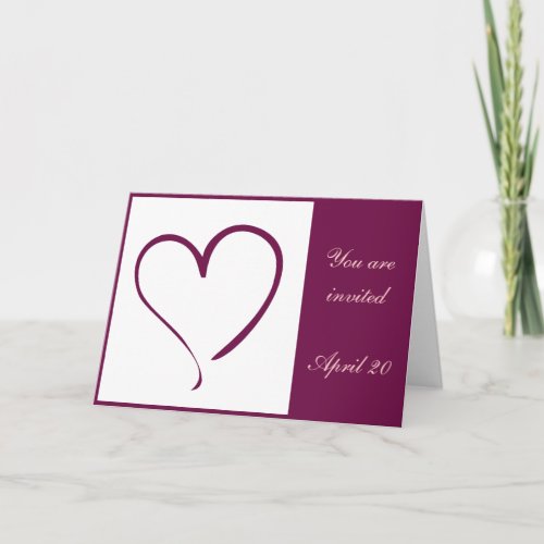 Burgundy Heart Holiday Card