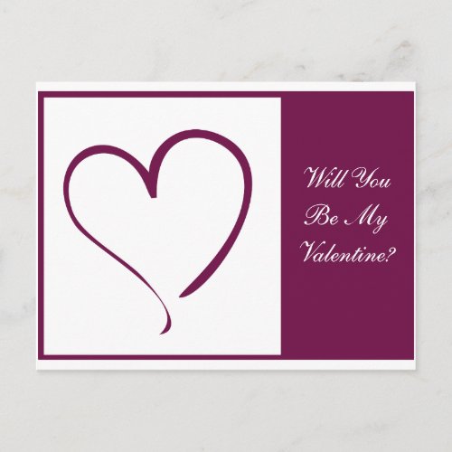 Burgundy Heart Holiday Postcard