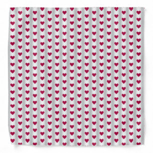 Burgundy heart pattern & silver white stripes bandana