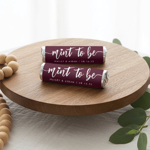 Burgundy Heart Script Personalized Wedding Breath Savers® Mints