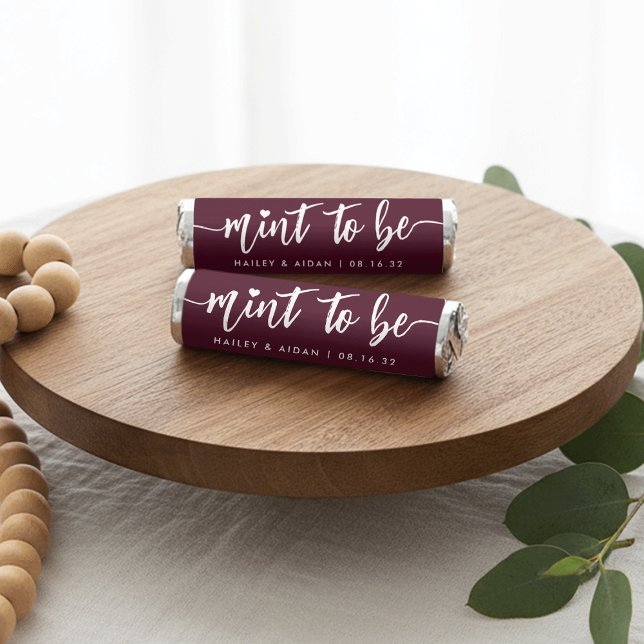 Burgundy | Heart Script Personalized Wedding Breath Savers® Mints (Creator Uploaded)