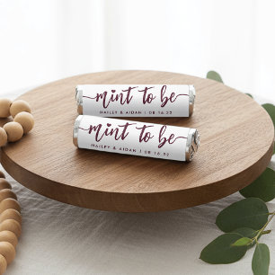 Burgundy Heart Script Personalized Wedding Breath Savers® Mints