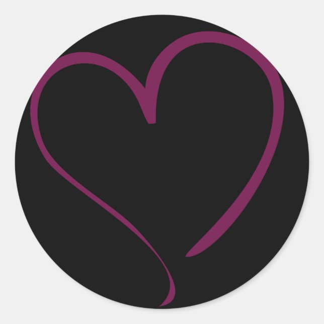 Burgundy Heart Sticker - Choose Color! (Front)