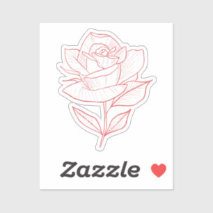 Burgundy Heirloom Garden Rose Kiss Cut Sticker