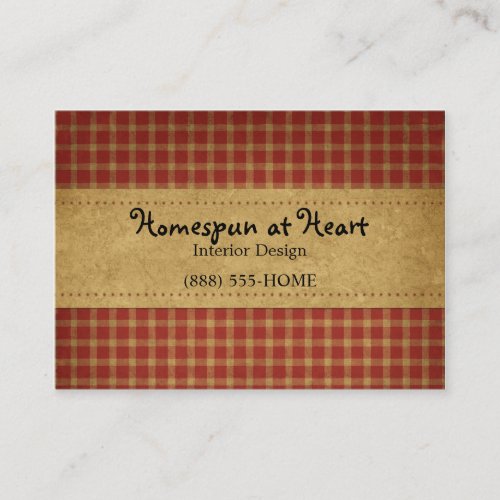 Burgundy Homespun Crafty Business Card