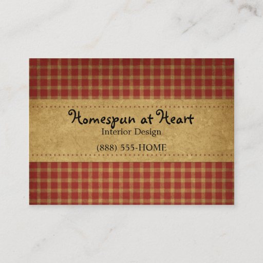 Customizable Burgundy Homespun Crafty Business Card