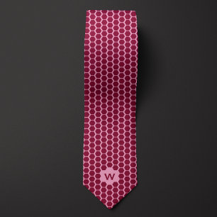 Burgundy Honeycomb Casual Neck Tie