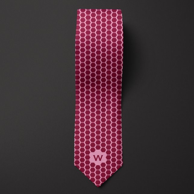 Burgundy Honeycomb Casual Neck Tie (Creator Uploaded)