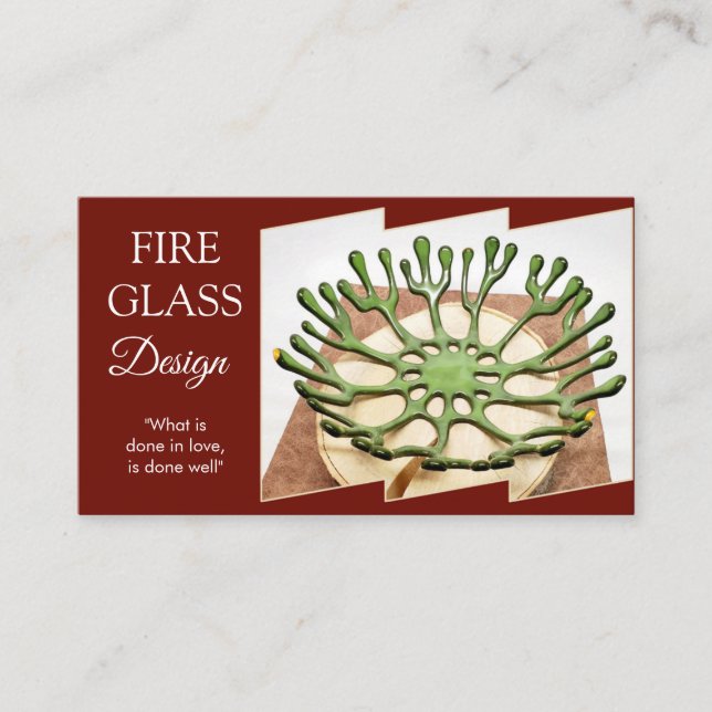 Burgundy horizontal Business Card (Front)