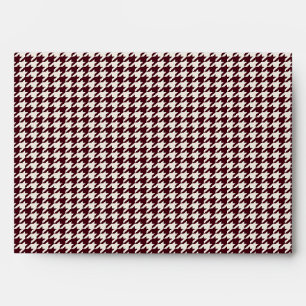 Burgundy Houndstooth Plaid Envelope