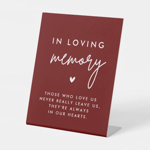 Burgundy In Loving Memory Wedding Memorial Sign