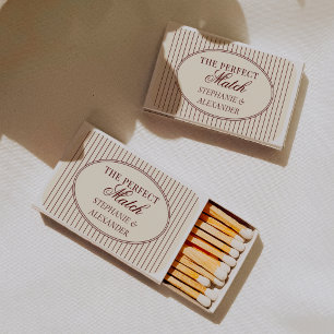 Burgundy & Ivory Classic Custom Wedding Favors Matchboxes