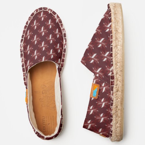 Burgundy_Ivory Clover Ribbon by Kenneth Yoncich Espadrilles