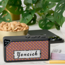 Burgundy-Ivory Disc Ribbon by Kenneth Yoncich Bluetooth Speaker