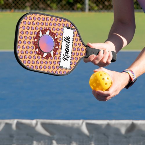 Burgundy_Ivory Disc Ribbon by Kenneth Yoncich Pickleball Paddle