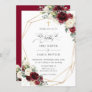 Burgundy Ivory Floral Roses Boda Spanish Wedding Invitation